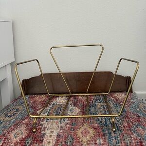 Brass Mid Century Magazine/Album Record holder Vintage